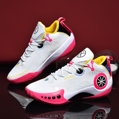 Men and women with reflective shock absorber rebound professional basketball shoes for teenagers actual combat training sports shoes